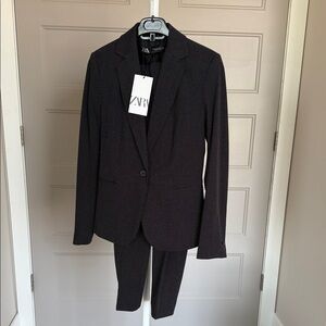 Zara Micro-Dot Women’s Blazer and Pant Set (Suit)